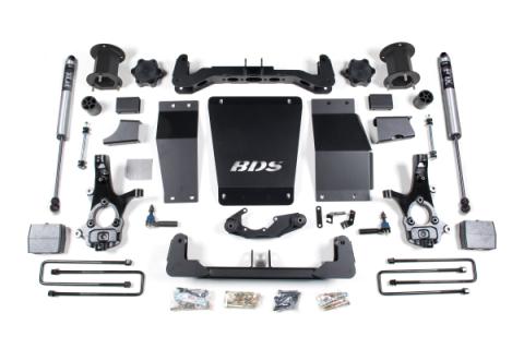 14-18 Chevrolet Silverado 1500 - GMC Sierra 1500 4WD 6.5 Inch Suspension Lift Kit (Cast Steel), 4 Inch Rear Lift, Block, Fox 2.0 IFP Performance Series Shocks BDS Suspension
