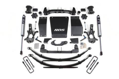 14-18 Chevrolet Silverado 1500 - GMC Sierra 1500 4WD 4.5 Inch Suspension Lift Kit (Cast Steel), 4 Inch Rear Lift, Leaf Springs, Fox 2.0 IFP Performance Series Shocks BDS Suspension