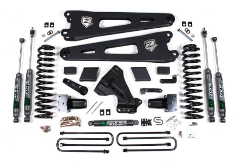 23-24 Ford F-250/F-350 Super Duty 4WD 5 Inch Radius Arm Lift Kit 3 Inch Rear Block Gas 3 Leaf Main Nitro Shocks Zone Offroad