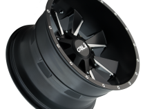 Cast Aluminum Wheels Distorted 9106 SB 22x12 Milled Spokes Satin Black 8 On 180 Bolt Pattern -44 Offset Cali Offroad Wheels
