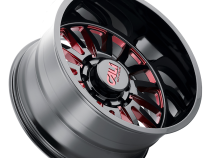 Cast Aluminum Wheels Summit 9110 GB-RD 22x12 Red Milled Spokes Gloss Black 8 On 170 Bolt Pattern -51 Offset Cali Offroad Wheels