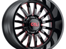 Cast Aluminum Wheels Summit 9110 GB-RD 20x12 Red Milled Spokes Gloss Black 8 On 170 Bolt Pattern -51 Offset Cali Offroad Wheels