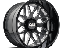 Cast Aluminum Wheels Invader 9115 GB-M 22x12 Milled Gloss Black 8 On 165.1 Bolt Pattern -51 Offset Cali Offroad Wheels