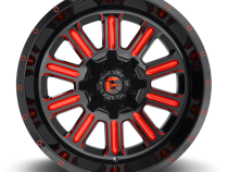 Aluminum Wheels 20X9 Hardline D621 8 On 165.1 Gloss Black/Candy Red 125.2 Bore 20 Offset Fuel Off Road Wheels