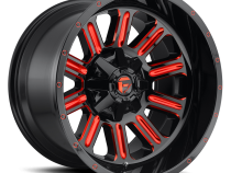 Aluminum Wheels 22X12 Hardline D621 8 On 170 Gloss Black/Candy Red 125.1 Bore -44 Offset Fuel Off Road Wheels