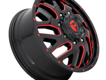 Dually Wheels 20X8.25 Triton Dually D656 8 On 210 Gloss Black Red Tinted Clear 154.3 Bore 105 Offset Mesh Spoke Front Dually Fuel Off Road Wheels