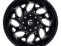 Dually Wheels 22X8.25 Runner Dually D741 8 On 210 Gloss Black Milled 154.3 Bore -246 Offset 8 Spoke Outer Dually Fuel Off Road Wheels