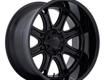 Aluminum Wheels 24X12 Darkstar FC853MB 8 On 170 Matte Black/Gloss Black Lip 125.1 Bore -44 Offset Fuel Off Road Wheels