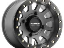 Aluminum Wheels 15x7 MR401 Beadlock UTV Bolt Pattern 4 On 136 Offset 38 Lip Size 0.79 Titanium GY Matte Black Ring Method