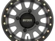 Aluminum Wheels 15x7 MR401 Beadlock UTV Bolt Pattern 4 On 136 Offset 38 Lip Size 0.79 Titanium GY Matte Black Ring Method