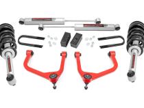 3.5 Inch Lift Kit Mono Leaf Rear N3 Struts Red GMC Sierra 1500 (19-24) Rough Country