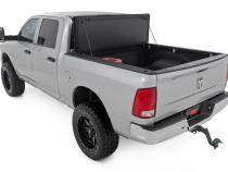 Hard Tri-Fold Flip Up Bed Cover 5 Foot 7 Inch Bed Ram 1500 2WD/4WD (2009-2018 &amp;amp; Classic) Rough Country