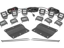 LED Light Kit Fog Mount Triple 2 Inch Black Pair Spot Ford Bronco (21-25) Rough Country