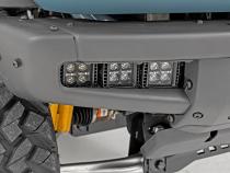 LED Light Kit Fog Mount Triple 2 Inch Black Pair Flood Ford Bronco (21-25) Rough Country