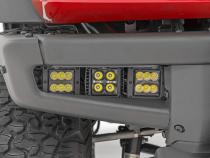 LED Light Kit Fog Mount Triple 2 Inch Black Pair Flood Ford Bronco (21-25) Rough Country