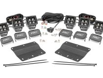 LED Light Kit Fog Mount Triple 2 Inch Black Pair White DRL Ford Bronco (21-25) Rough Country