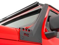 Jeep 50-Inch Straight LED Light Bar Upper Windshield Kit w/ Single-Row Black Series LED 20-Up Gladiator JT 18-20 Wrangler JL Rough Country