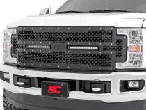 Ford Mesh Grille w/Dual 12 Inch Black-Series LEDs 17-19 Super Duty Rough Country