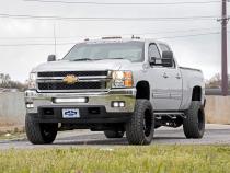 LED Light Kit Fog Mount 2 Inch Black Pair Amber DRL Chevy Silverado 2500 HD/3500 HD (11-14) Rough Country