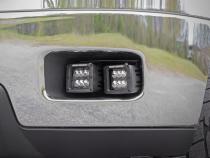 LED Light Kit Fog Mount 2 Inch Black Pair Amber DRL Chevy Silverado 2500 HD/3500 HD (11-14) Rough Country
