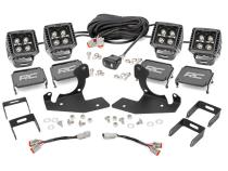 LED Light Kit Fog 2 Inch Black Pairs x2 White DRL Chevy Silverado 1500/2500HD/3500HD Rough Country