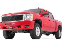 LED Light Kit Fog 2 Inch Black Pairs x2 White DRL Chevy Silverado 1500/2500HD/3500HD Rough Country