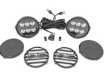 Black Series Halo LED Light Pair White/Amber DRL 6.5 Inch Round Rough Country