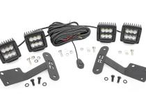 Toyota 2-inch LED Lower Windshield Ditch Kit (14-20 Tundra Black Series Spot Pattern) Rough Country