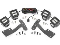 Toyota 2-inch LED Lower Windshield Ditch Kit (14-20 Tundra Black Series Flood Pattern) Rough Country