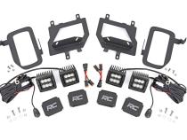 LED Light Kit Fog Mount Dual 2 Inch Black Pairs Spot/Flood Ford F-150 (15-17) Rough Country