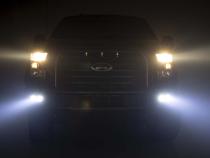 LED Light Kit Fog Mount Dual 2 Inch Black Pairs Spot/Flood Ford F-150 (15-17) Rough Country