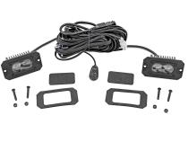 3x1.75 Inch Black Series LED Slim Aux SAE Fog Flush Mount Pair Rough Country