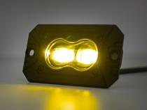 3x1.75 Inch Black Series Yellow LED Slim Aux SAE Fog Flush Mount Pair Rough Country