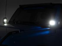 LED Light Ditch Mount 2 Inch Black Series Pair Amber DRL 21-Up Ford Bronco Rough Country