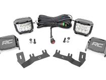 LED Ditch Light Kit 3in OSRAM Pair Wide Silverado/Sierra 1500 (14-18 &amp;amp; Classic) Rough Country