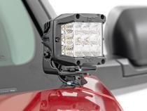 LED Light Kit Ditch Mount 2 Inch Black Pair Spot Toyota Tundra (22-26) Rough Country