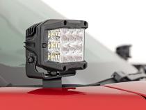 LED Light Kit Ditch Mount 2 Inch Black Pair White DRL Toyota Tundra (22-26) Rough Country