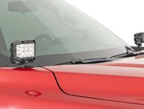 LED Light Kit Ditch Mount 2 Inch Black Pair White DRL Toyota Tundra (22-26) Rough Country