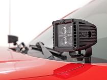 LED Light Kit Ditch Mount 2 Inch Black Pair Amber DRL Toyota Tacoma (05-15) Rough Country