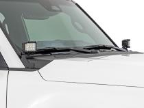 LED Light Kit Ditch Mount 2 Inch Black Pair Flood Toyota Land Cruiser (24-26) Rough Country