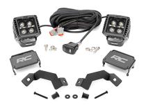 LED Light Kit Ditch Mount 2 Inch Black Pair Amber DRL Toyota Land Cruiser (24-26) Rough Country