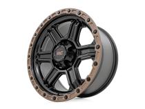 79 Series Wheel One-Piece Semi Gloss Black w/Bronze Ring 17x8.5 6x135 0mm Rough Country