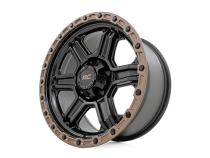 79 Series Wheel One-Piece Semi Gloss Black w/Bronze Ring 18x9 6x5.5 0mm Rough Country