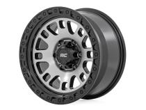 82 Series Wheel One-Piece Machined Semi Gloss Black 15x8 5x4.5 -19mm Rough Country