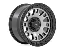 82 Series Wheel One-Piece Machined Semi Gloss Black 17x9 6x5.5 -12mm Rough Country