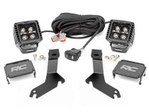 LED Light Kit Ditch Mount 2 Inch Black Pair Amber DRL Chevy Silverado 1500 (99-06) Rough Country