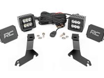 LED Light Kit Ditch Mount 2 Inch Black Pair Spot Chevy Silverado 1500 (99-06)/Tahoe (00-06) Rough Country