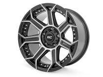 89 Series Wheel One-Piece Black Machined Gun Metal 17x9 5x5 -12mm Rough Country
