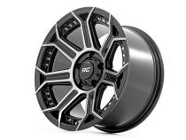89 Series Wheel One-Piece Black Machined Gun Metal 17x9 5x5 -12mm Rough Country