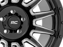 90 Series Wheel One-Piece Gloss Black w/machined spokes 18x9 6x5.5 -12mm Rough Country